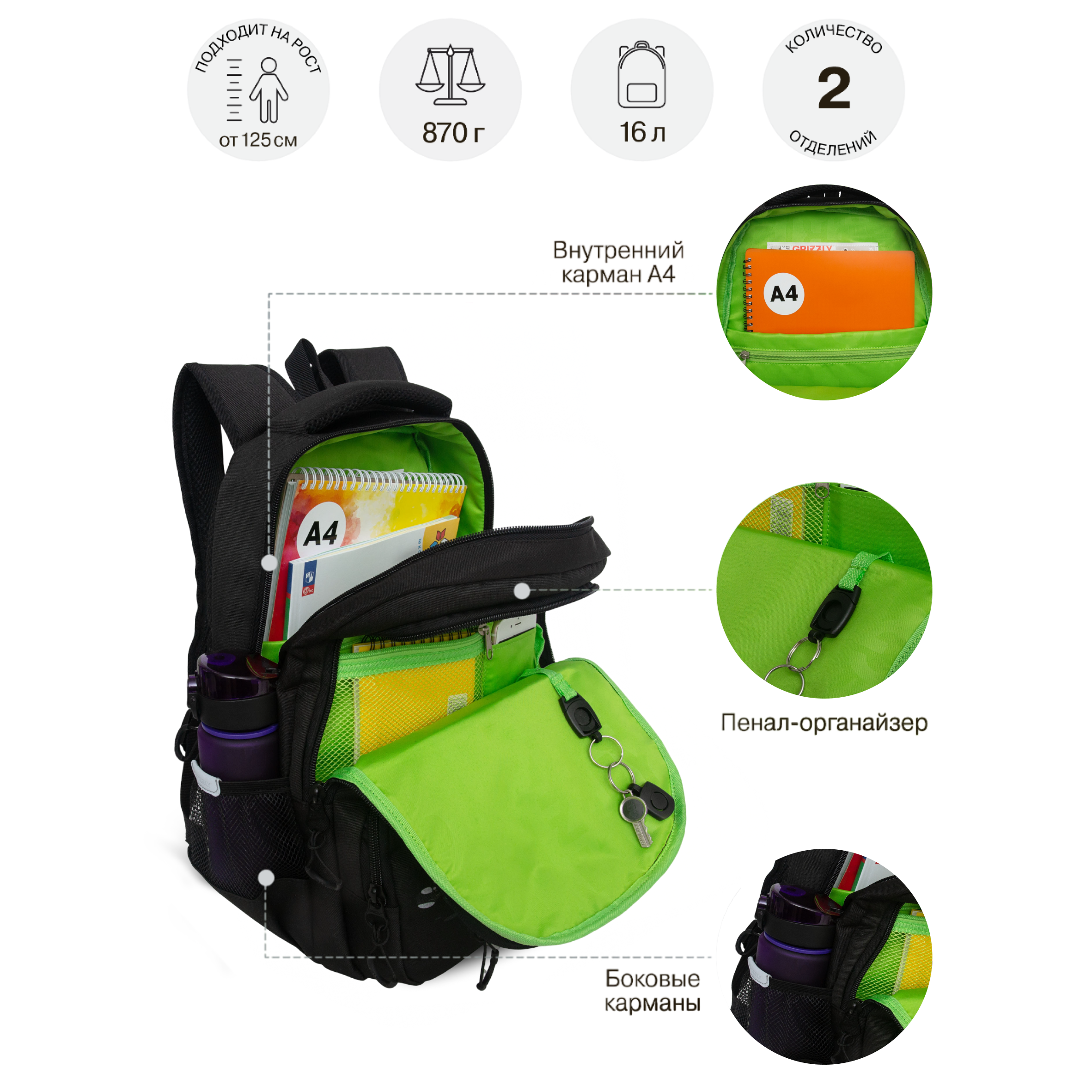 Рюкзак Grizzly Дрифт - фото 7