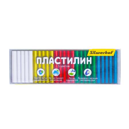 Пластилин Silwerhof 5 цв.
