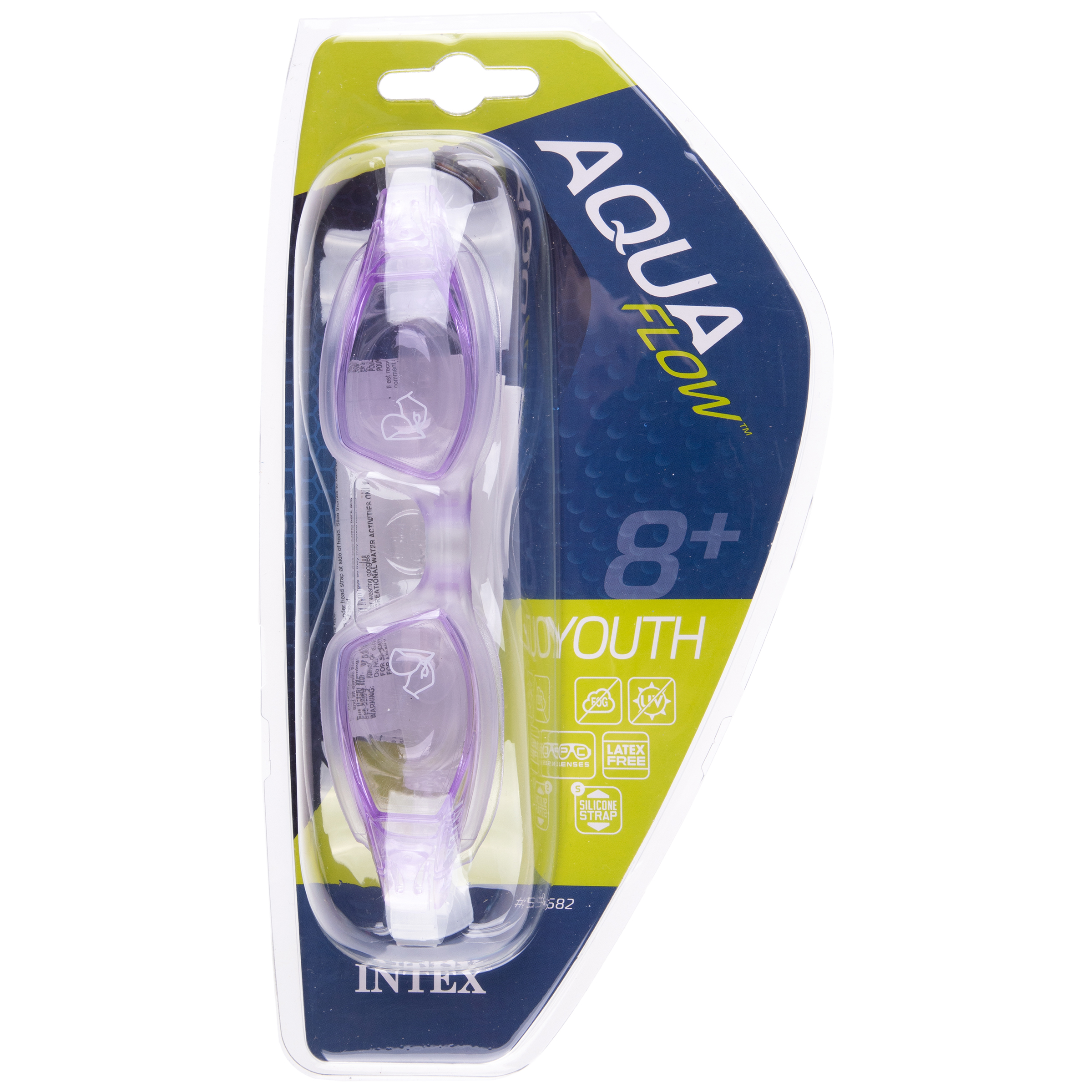 Спортивные очки для плавания Intex Фри стайл для взрослых подростковые детские от 8 лет профессиональные фиолетовые - фото 7