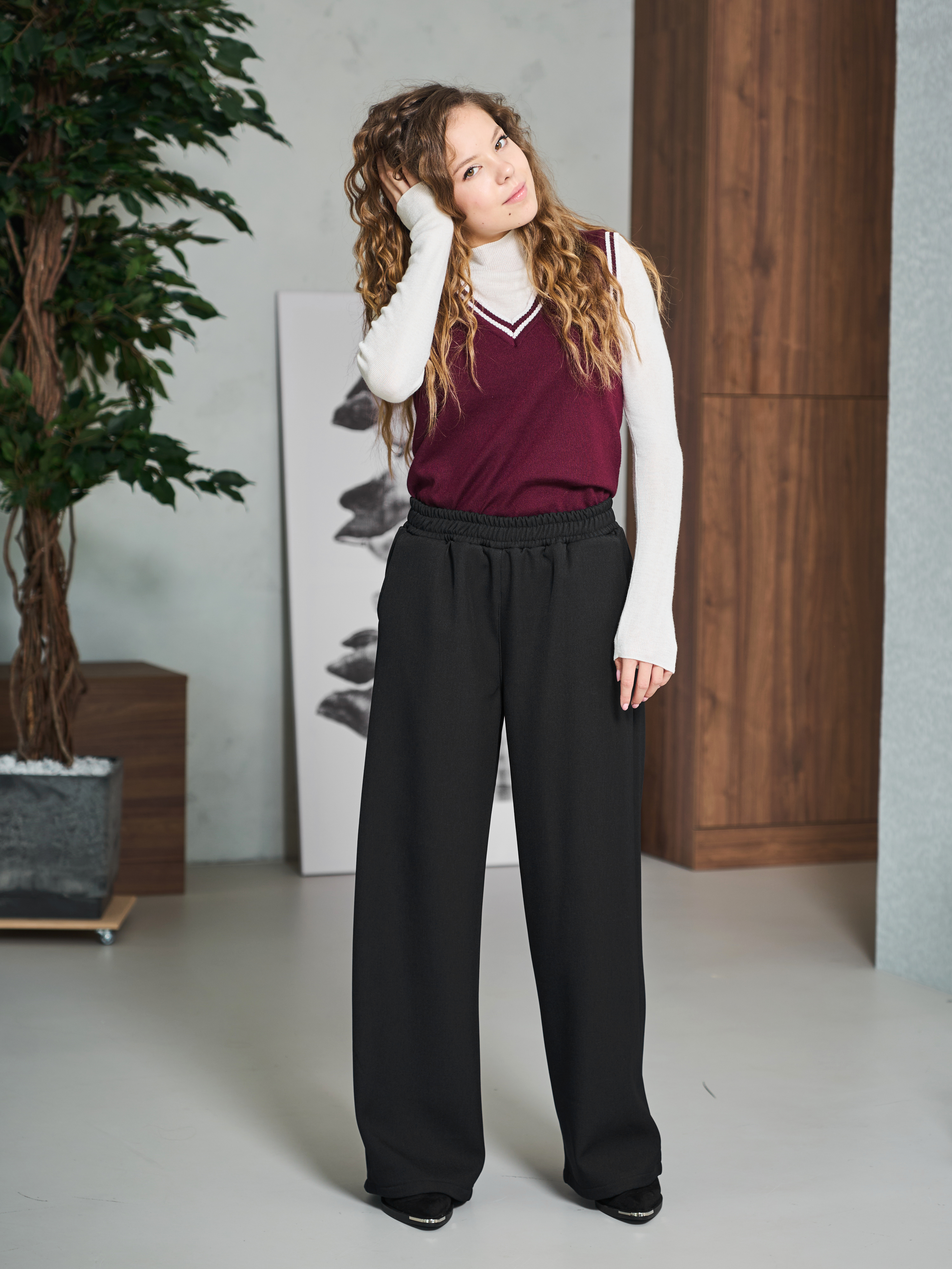 Брюки-палаццо СИНЯЯ МОДА WF502B-H39 - фото 4