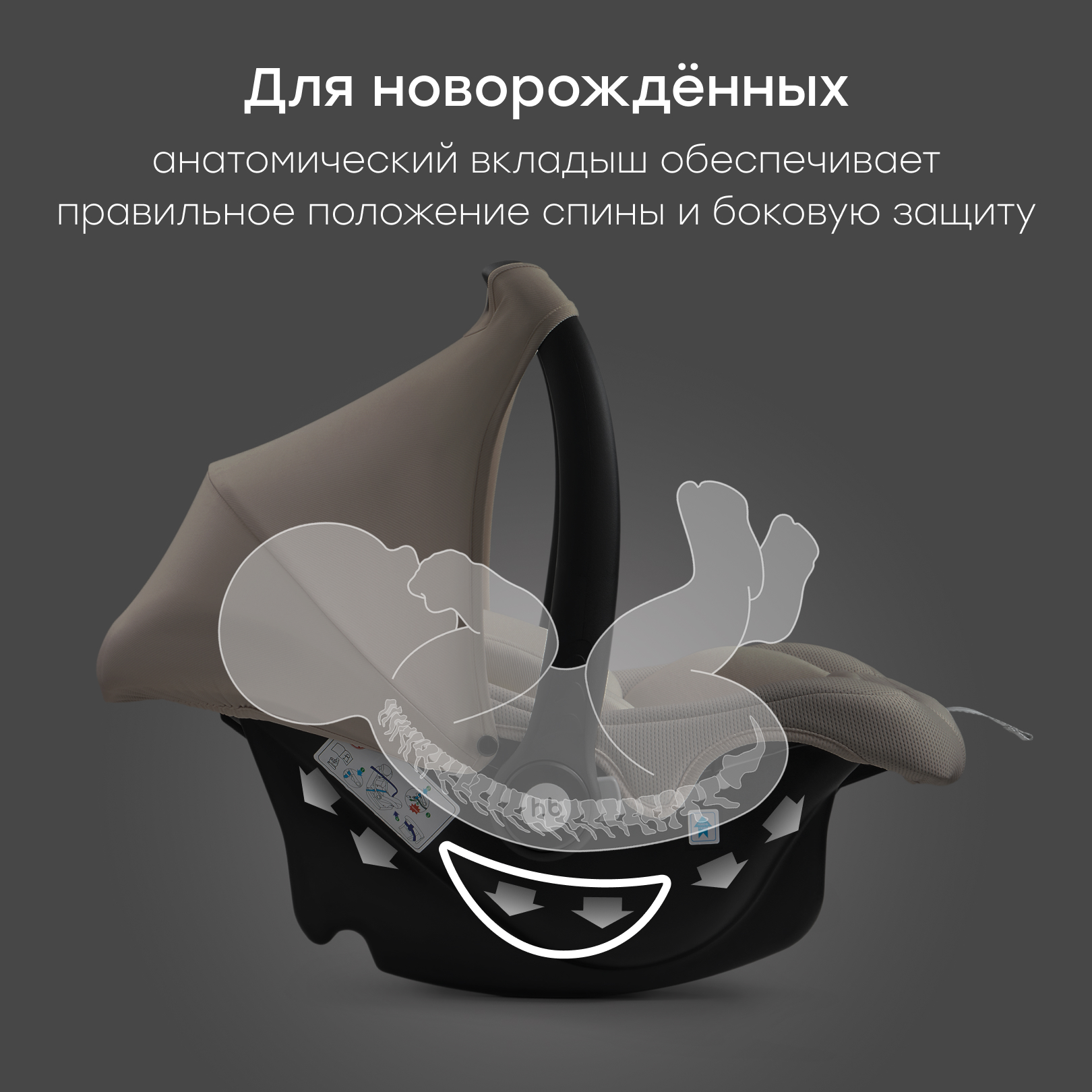 Автокресло Happy Baby Skyler V2 0 (0 -13 кг) серый - фото 3