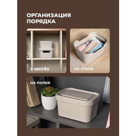 Набор ящиков с крышкой Econova Универсальные, 18.9х13.2х11 см, 1,9Л