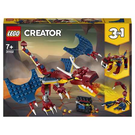 Конструктор LEGO Creator Огненный дракон блочный