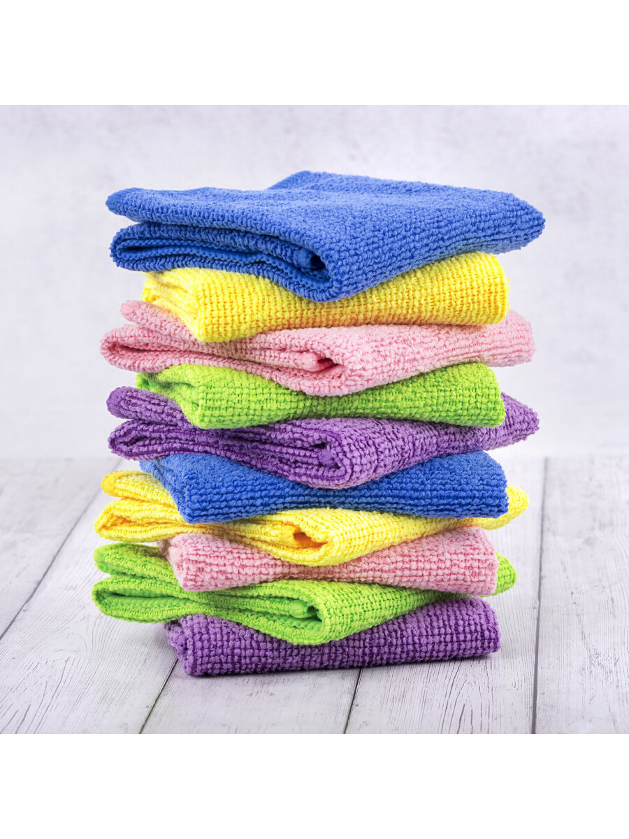 Салфетки для уборки Лайма универсальные из микрофибры 30х30см 10 шт - фото 13