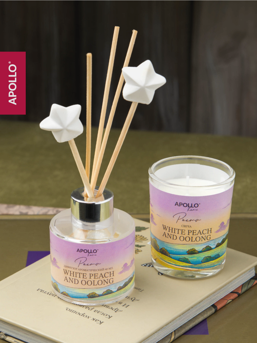 Ароматический диффузор и свеча APOLLO персик и улун 40 мл - фото 7