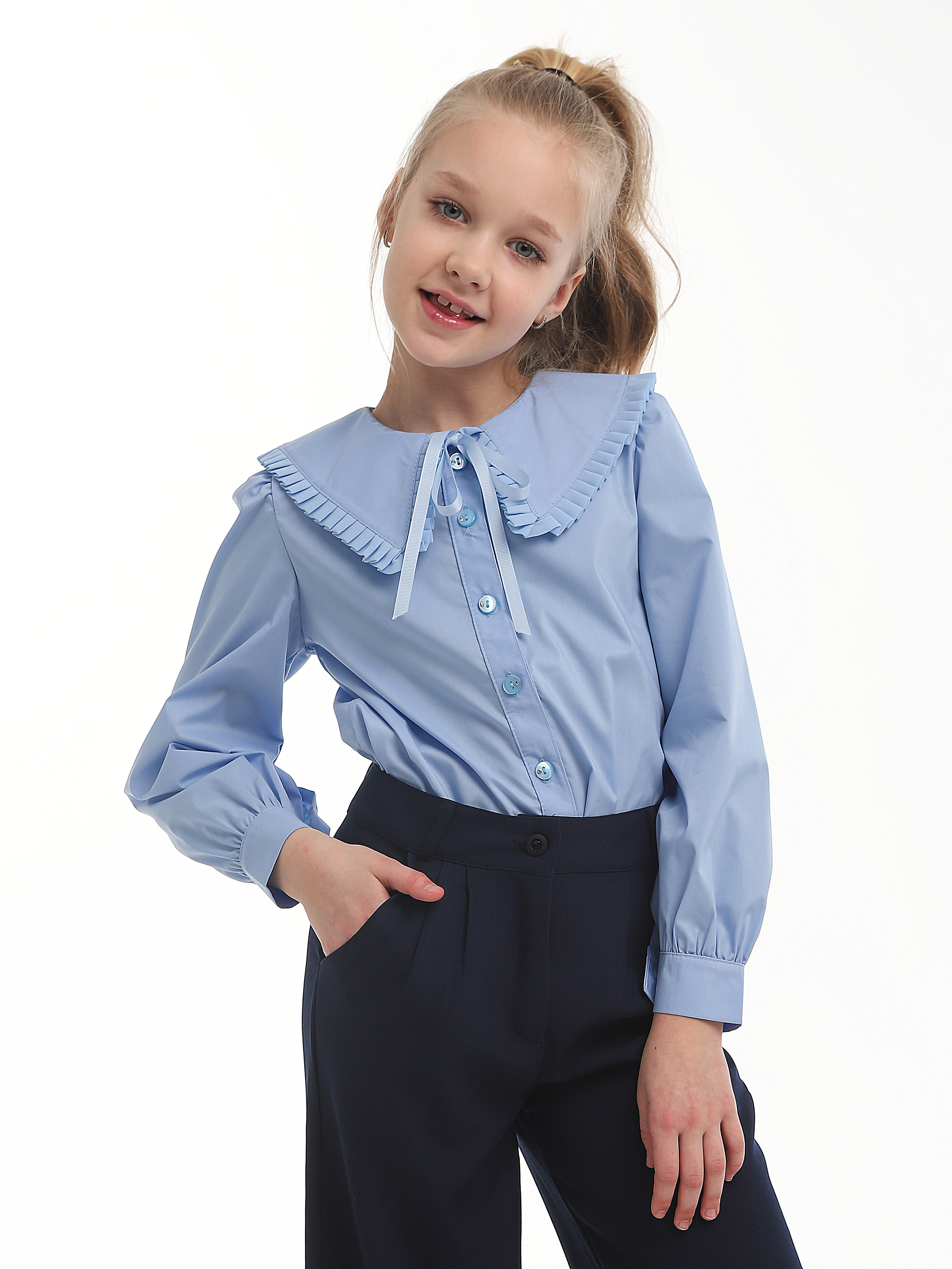 Блузка СИНЯЯ МОДА W1503A-G39 - фото 4