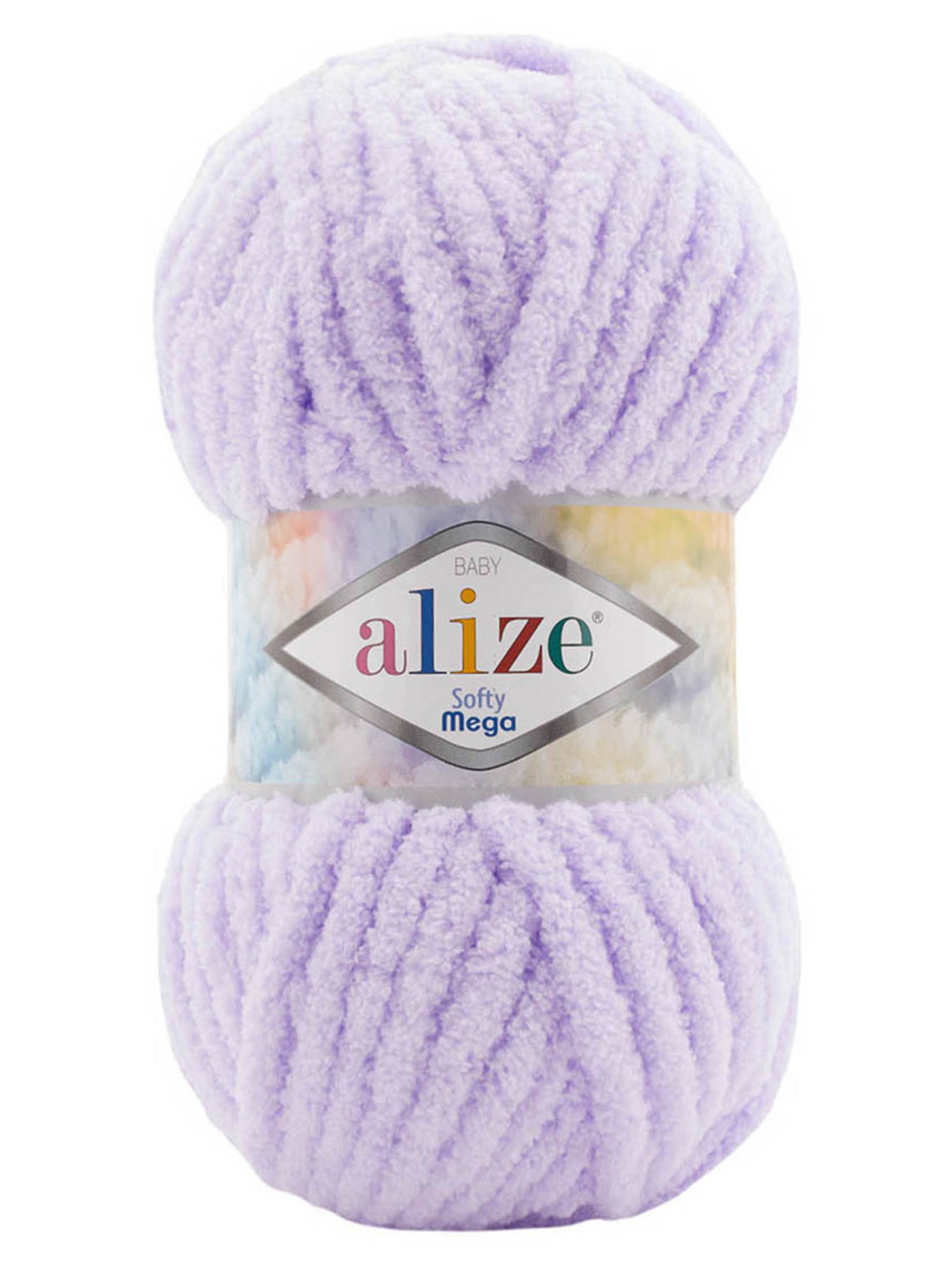 Пряжа для вязания Alize softy mega 100 гр 70 м микрополиэстер мягкая 146 лаванда 5 мотков - фото 4