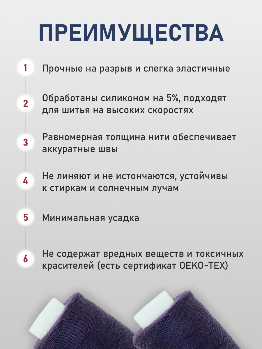 Нитки для шитья 40/2 Bestex 10шт цв 81 - фото 3