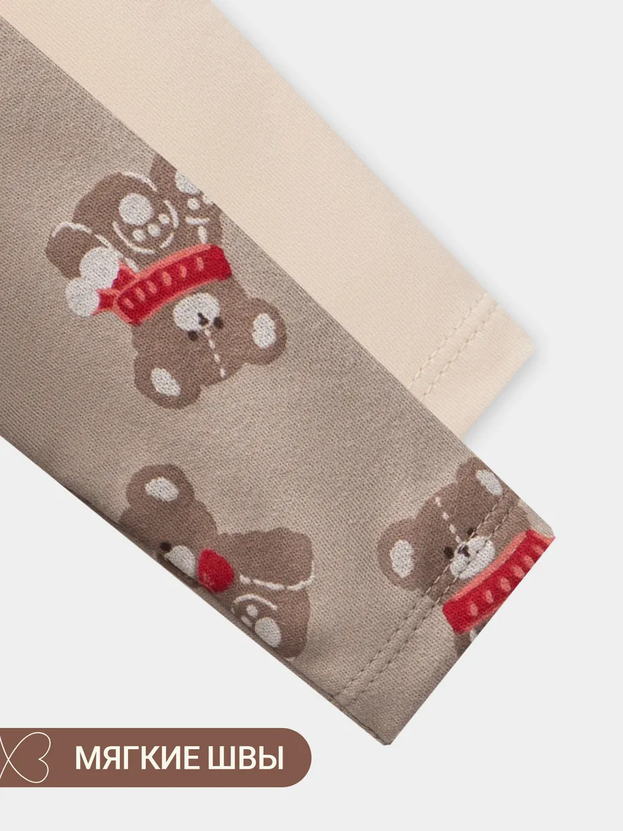 Боди 2 шт Mark Formelle (Марк Формэль) 13016-2/сливочное масло +НГ мишутки на бежевом - фото 6