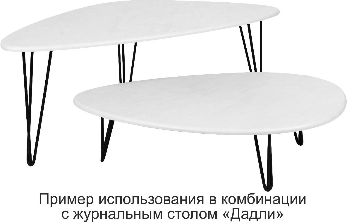 Стол журнальный КАЛИФОРНИЯ МЕБЕЛЬ Престон белый бетон - фото 3