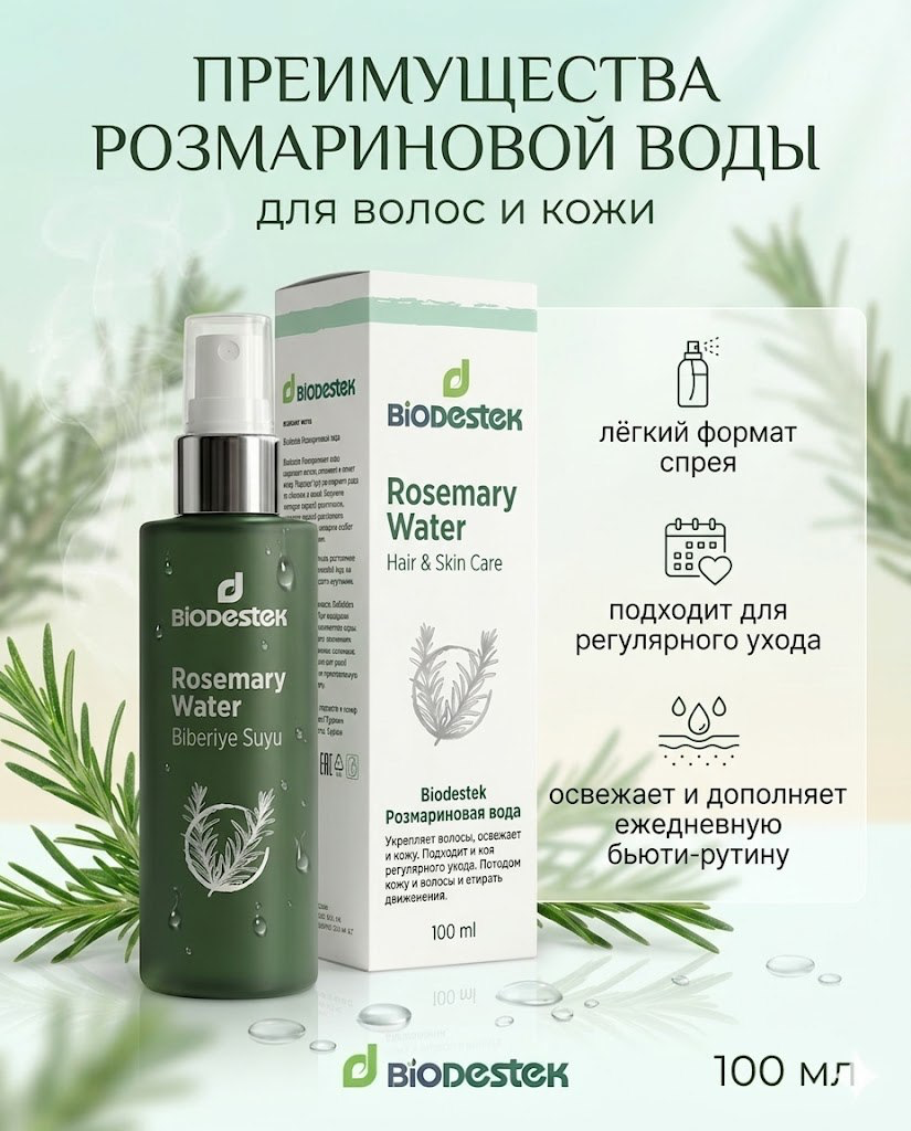 Розмариновая вода DESTEK для кожи и волос - фото 6
