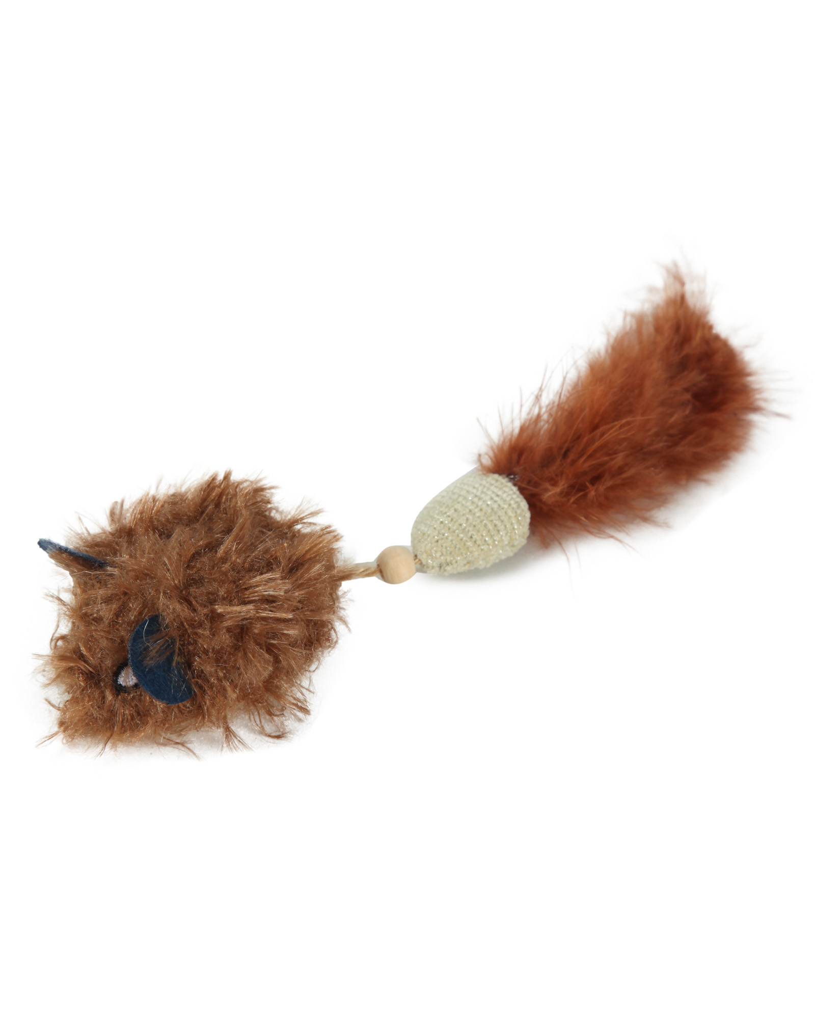 Игрушка для кошек Barbaks Мышь Хвостодер с кошачьей мятой с бубенчиком 21*4.5см - фото 1