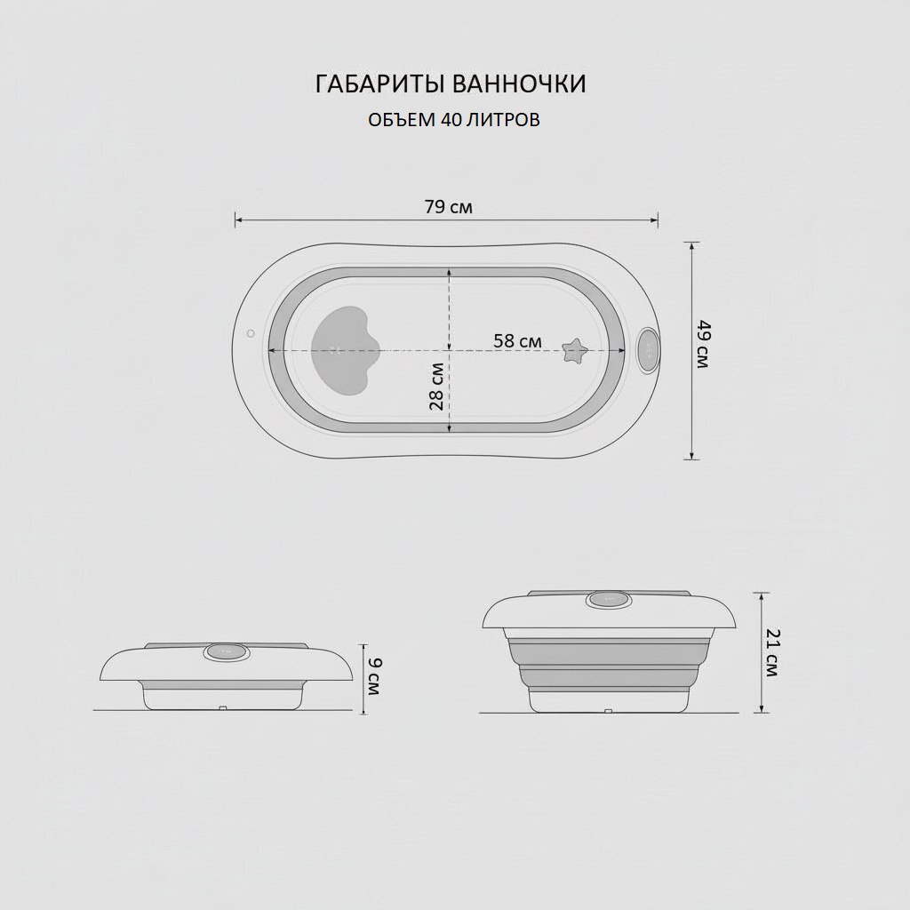 Ванночка Rant складная голубой - фото 4