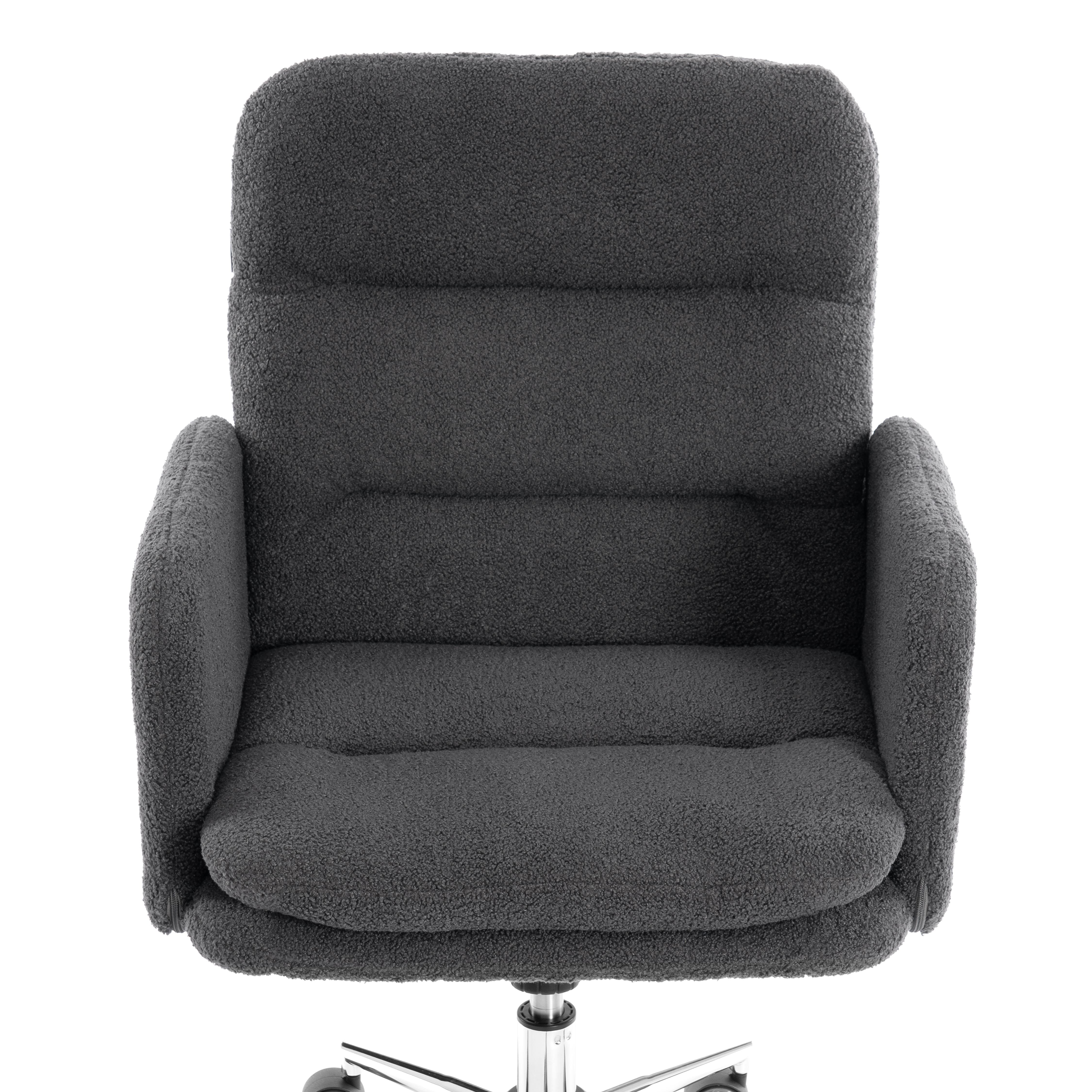 Компьютерное кресло TETCHAIR Dover хром, букле, серый - фото 7