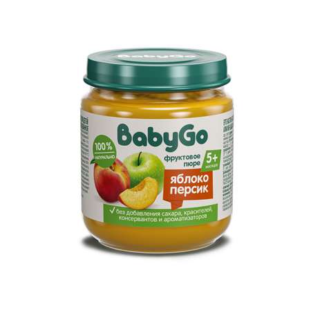 Пюре фруктовое Baby Go яблоко-персик 100г с 5месяцев