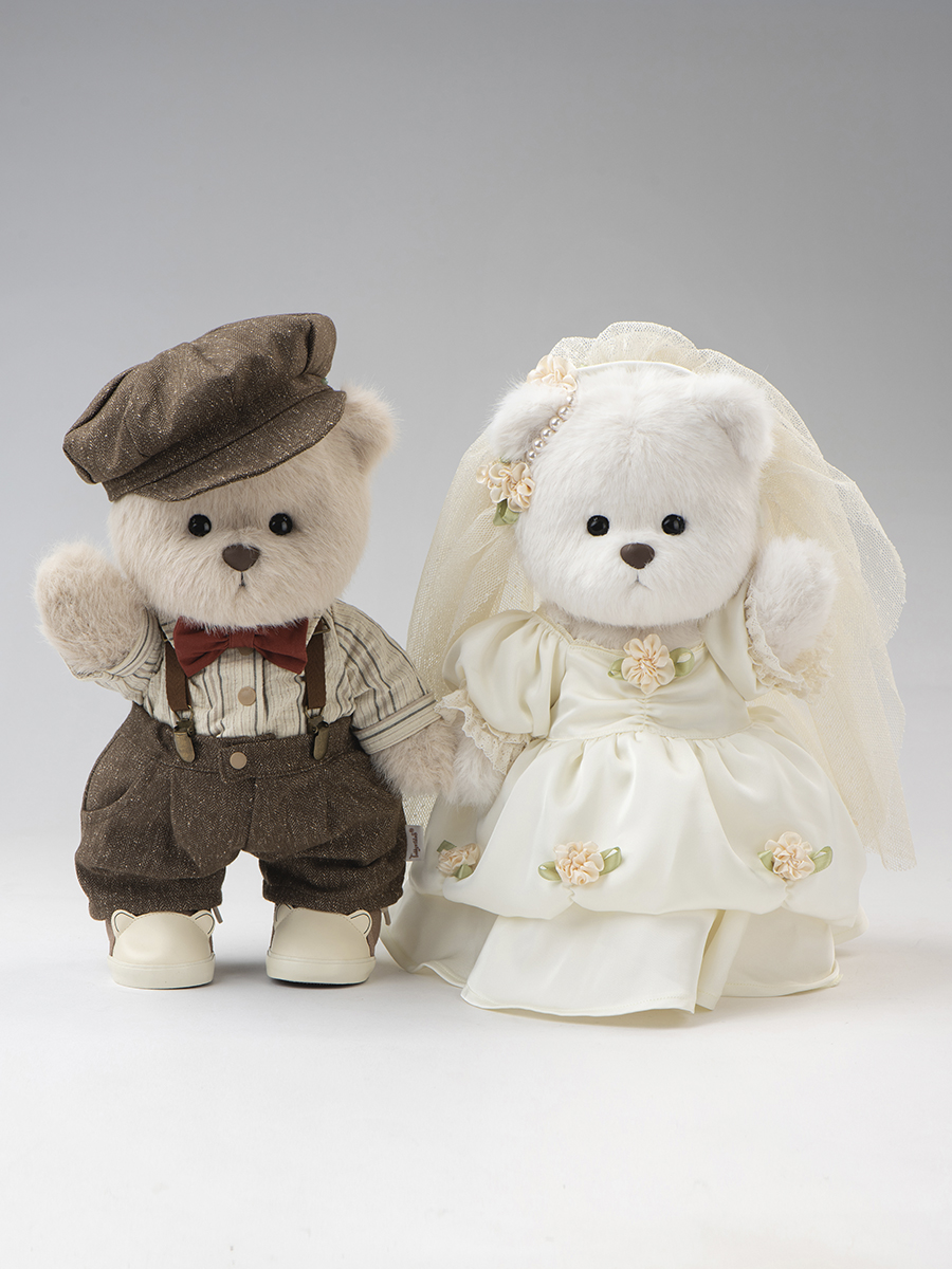 Мягкая игрушка TeddyTales Медведь Невеста в винтаж. плат - фото 11