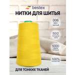 Нитки Bestex промышленные для тонких тканей для шитья 50/2 5000 ярд 1 шт 006 ярко-желтый