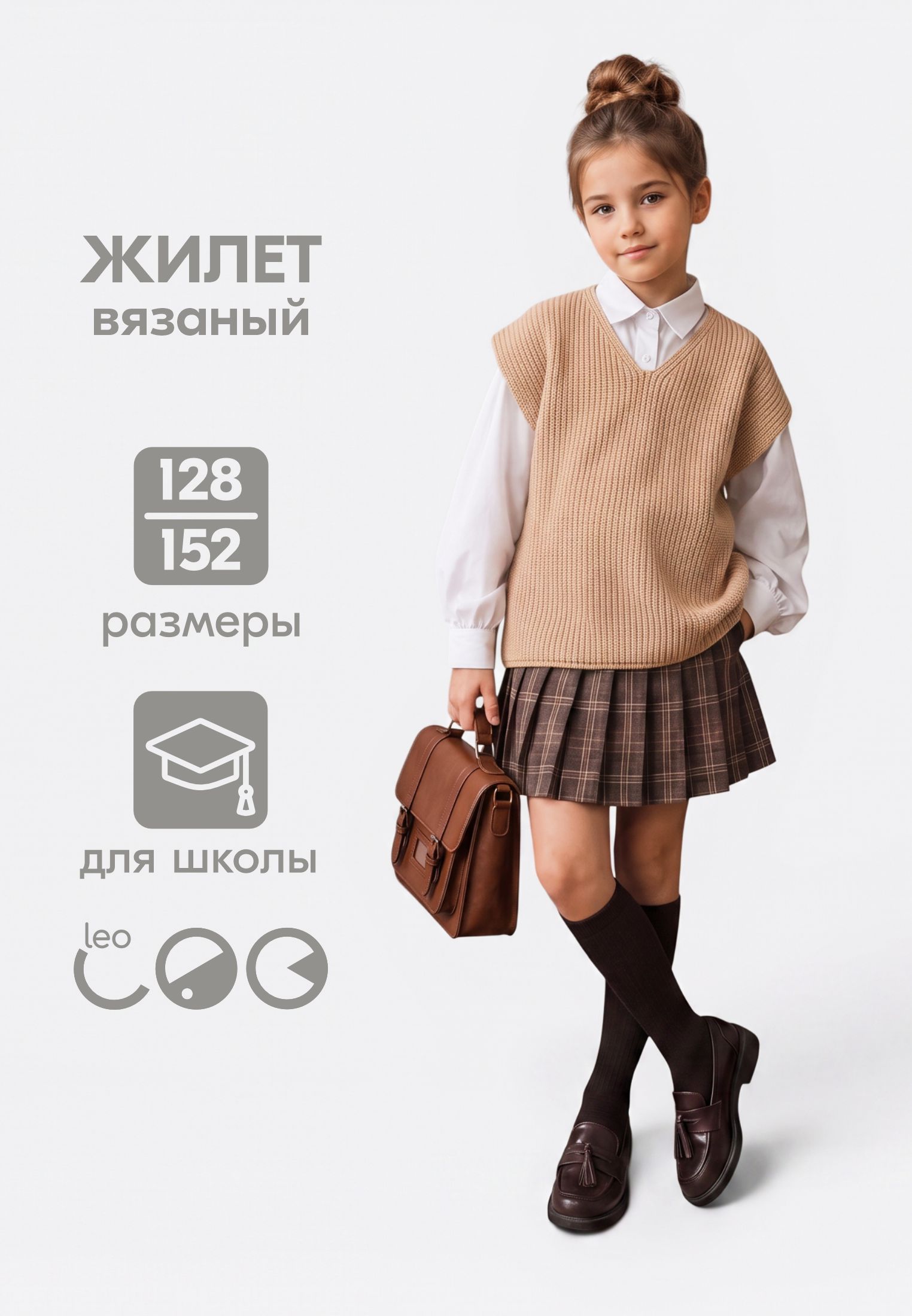 Жилет LEO 4033С_бежевый - фото 2