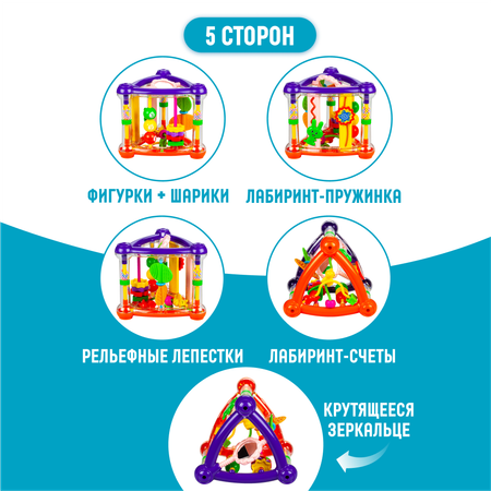 Игрушка Solmax бизиборд Умный мультикуб Пирамидка