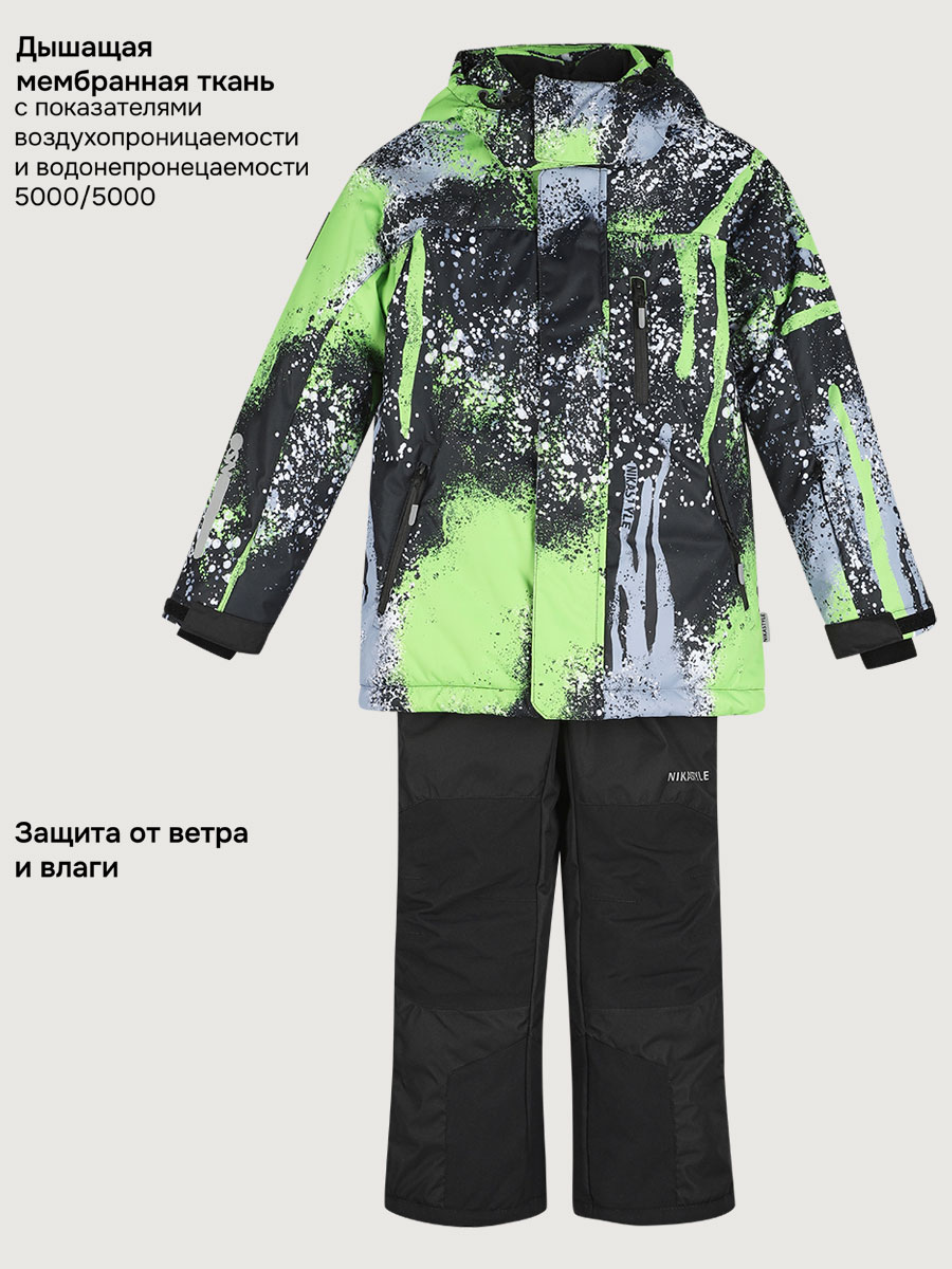 Костюм NIKASTYLE 7з1725 салат/черный - фото 6