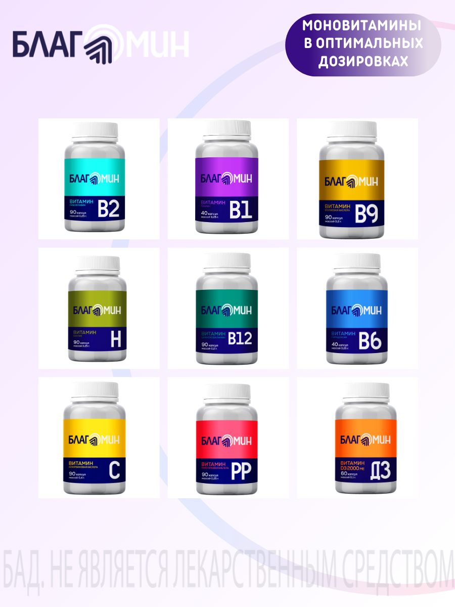 БАД Благомин Витамин В1 тиамин №40 - фото 11