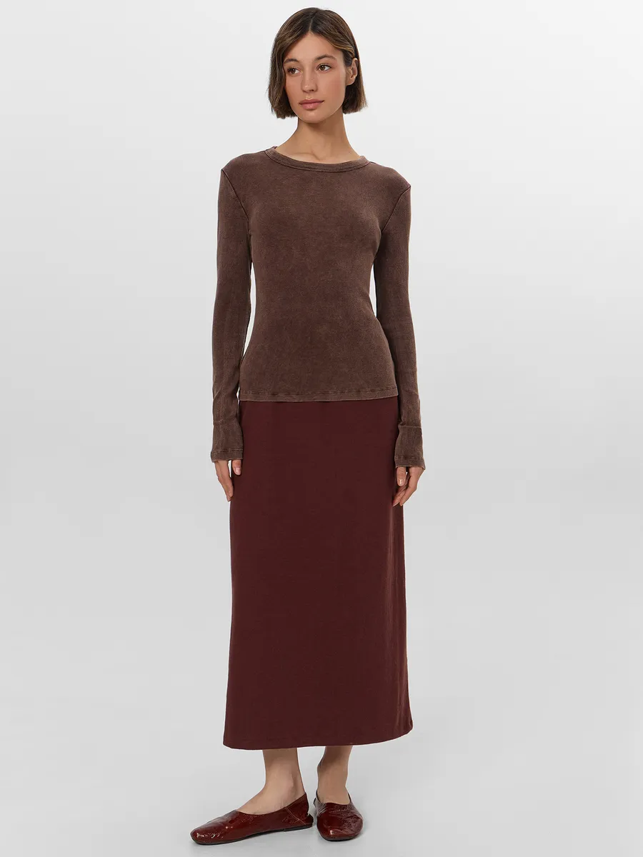 Лонгслив Mark Formelle (Марк Формэль) 122986/ACID WASH коричневый - фото 7