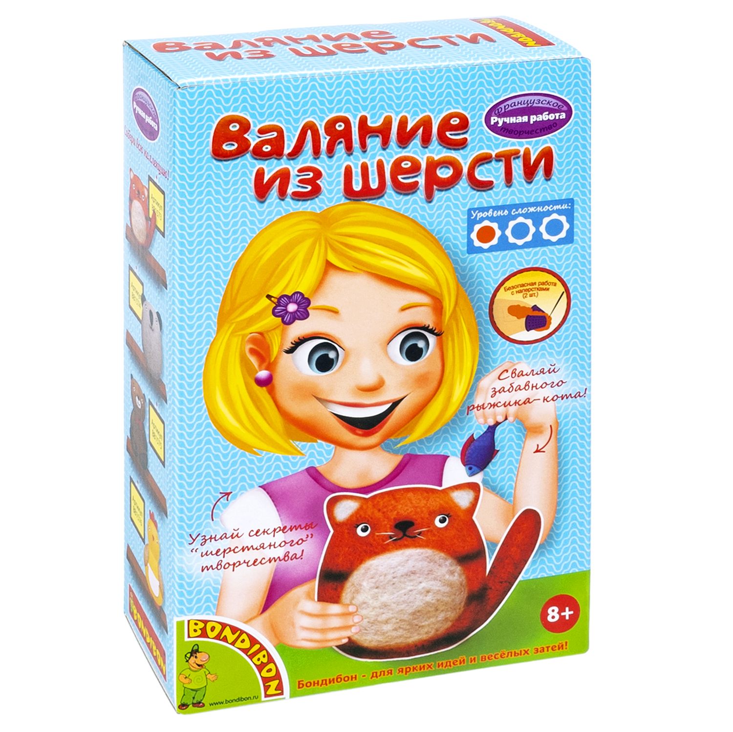 Набор для творчества Bondibon валяние игрушка Котейка из шерсти - фото 3