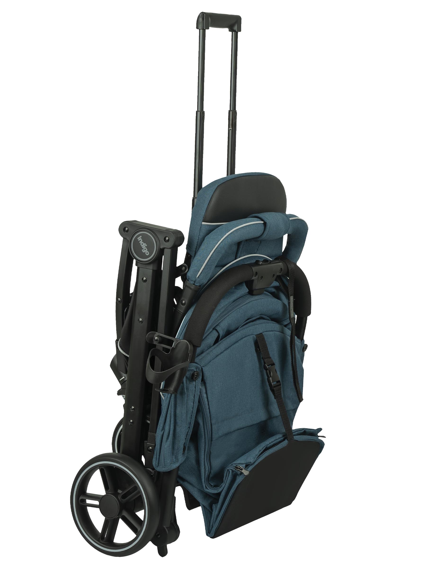 Коляска прогулочная Indigo Trip для путешествий синий - фото 26