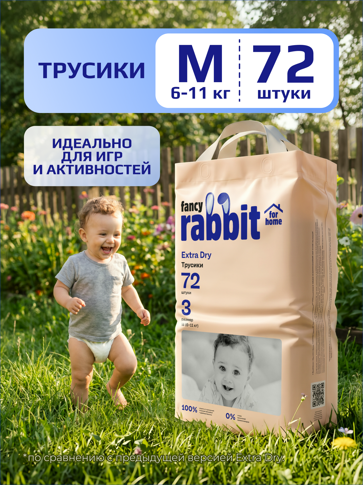 Трусики Fancy Rabbit for home 3 (6-11 кг) 72 шт. - фото 1