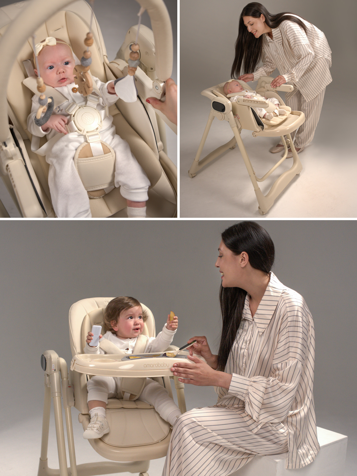 Стульчик для кормления Amarobaby Legacy бежевый - фото 29