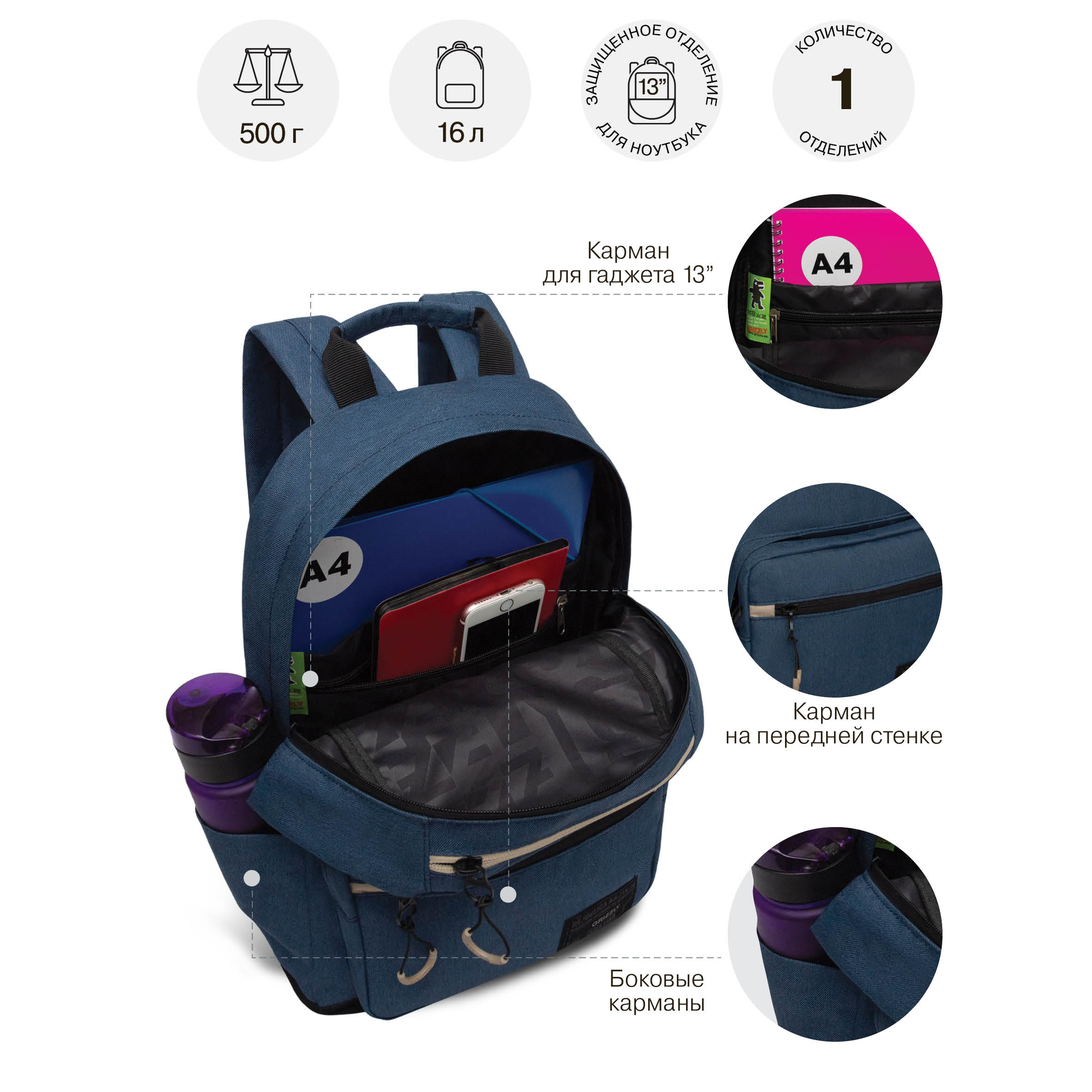 Рюкзак Grizzly для мальчика - фото 7