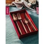 Набор столовых приборов APOLLO 16 предметов, розовое золото, матовые