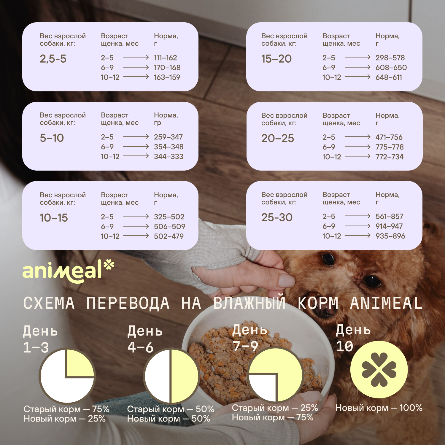 Корм для щенков полнорационный натуральн animeal из мяса говядины на пару для щенков всех пород 500г - фото 6