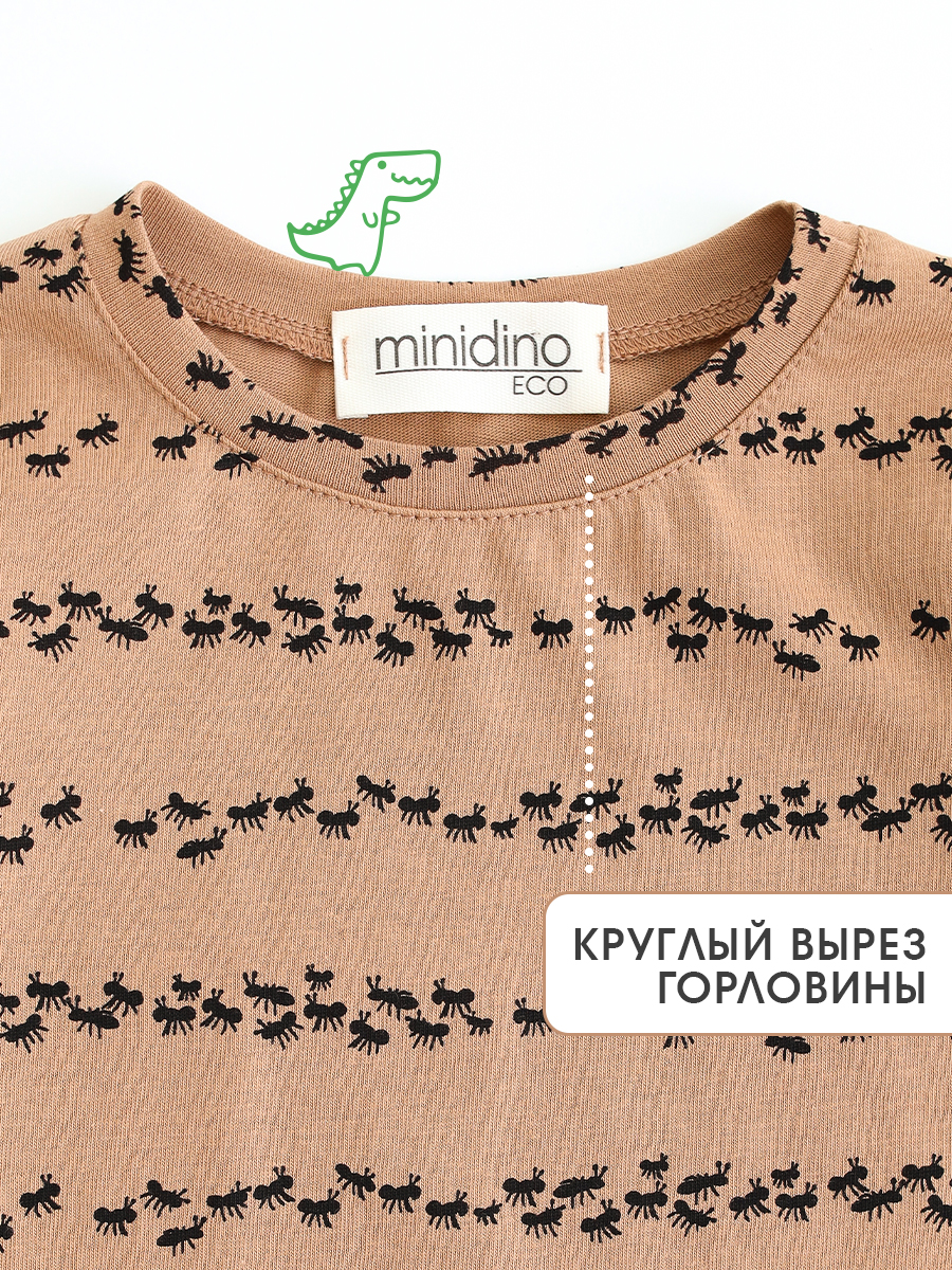 Футболка MINIDINO Т-Д-041Футболка-фуфайка Муравьи пряность - фото 5