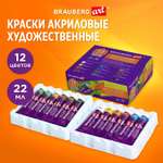 Краски акриловые Brauberg 12 цв.