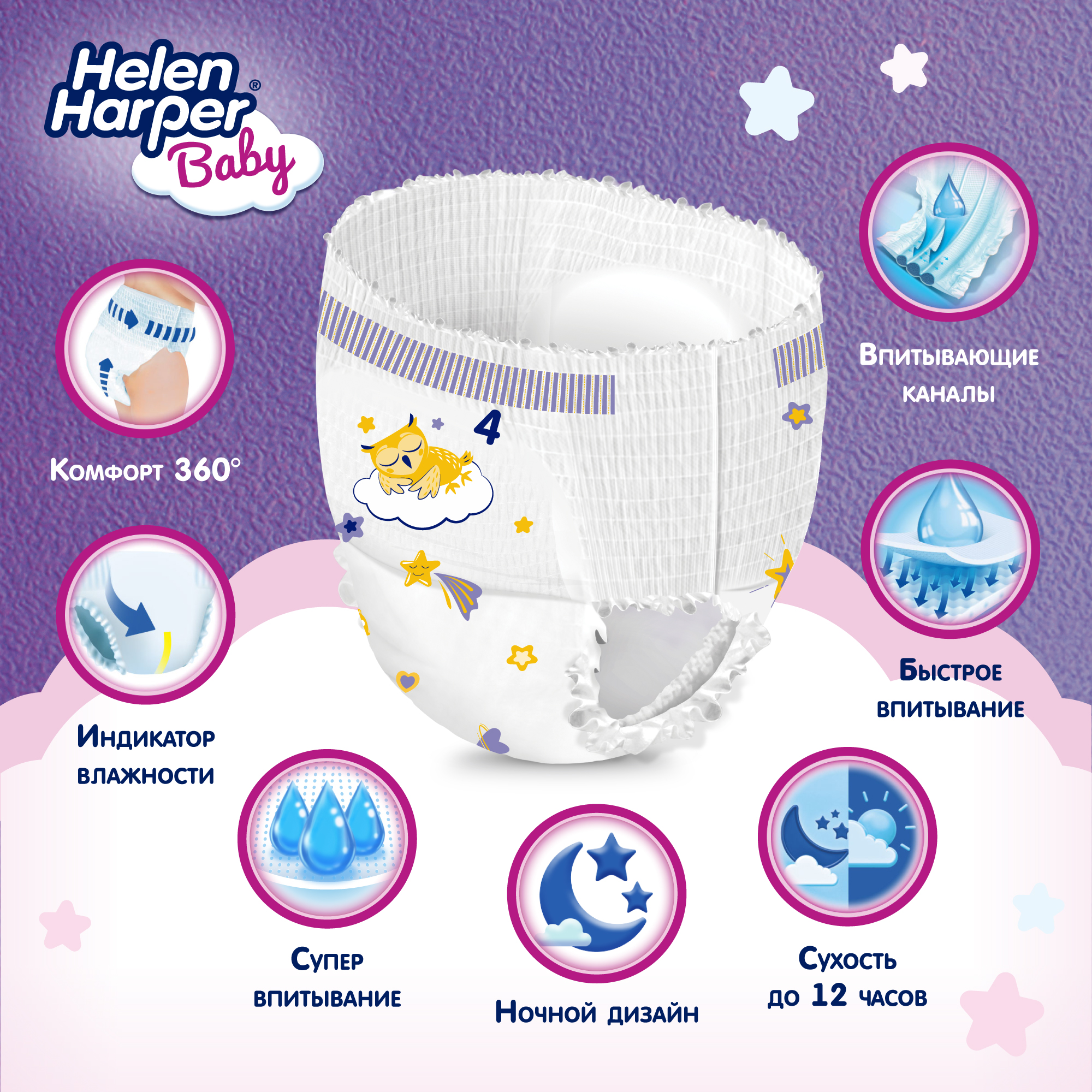 Трусики Helen Harper Night ночные 4 (9-15 кг) 30 шт. - фото 4