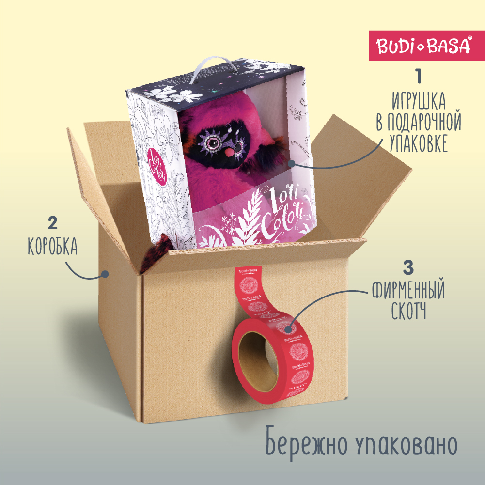 Мягкая игрушка BUDI BASA Лори Колори Эйка желтый 30 см LR30-03 - фото 5