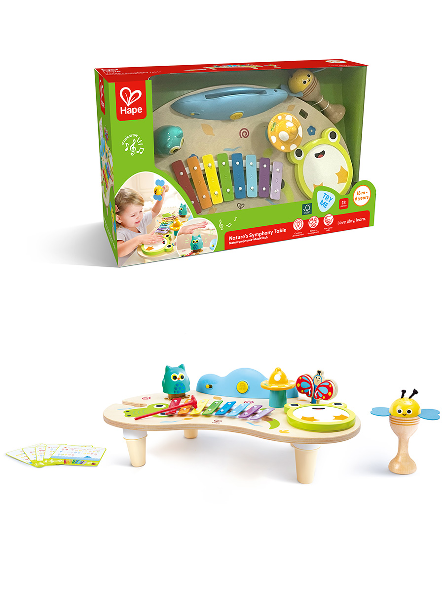 Игрушка музыкальная Hape "Ксилофон" Звуки Природы ксилофон - фото 11