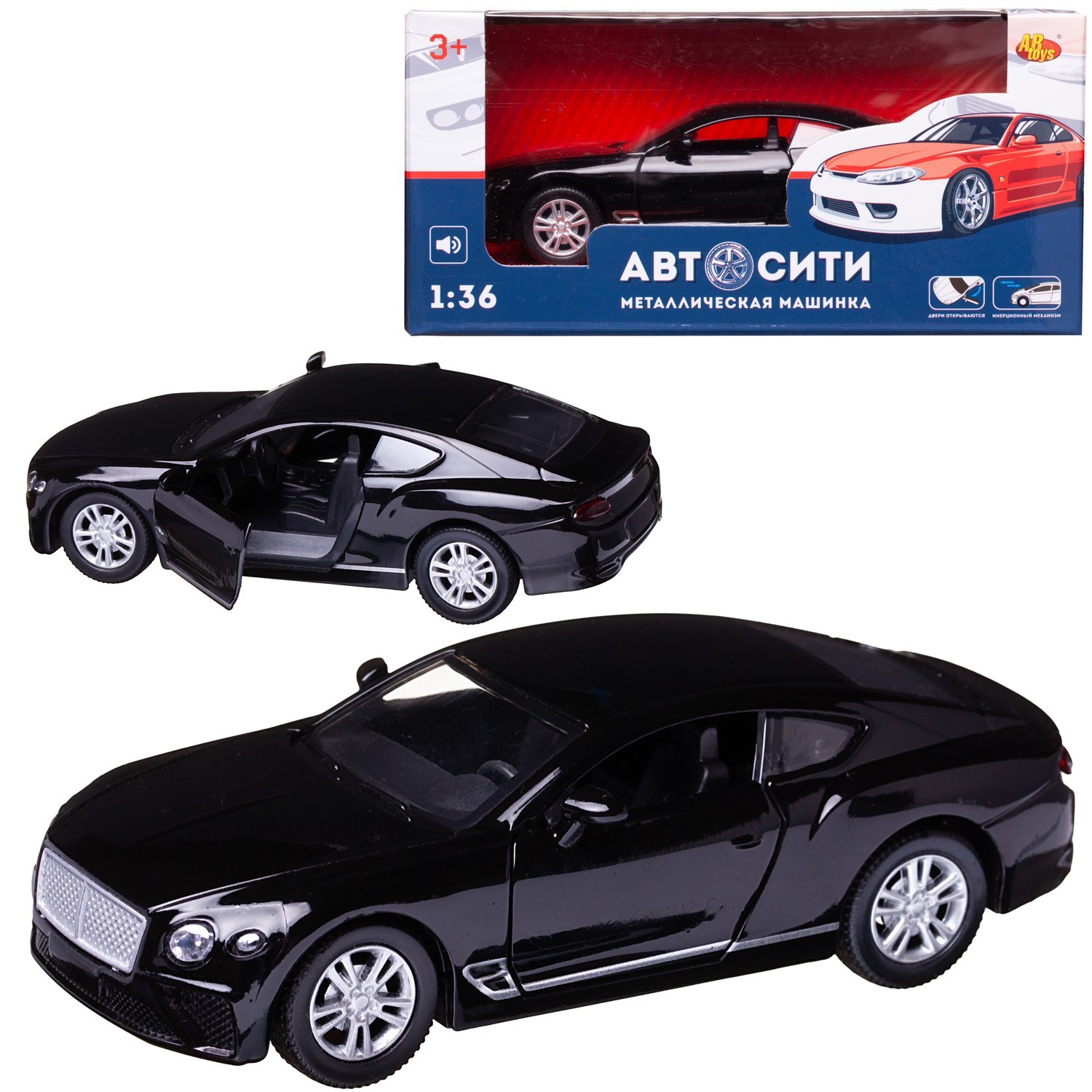 Автомобиль Abtoys АвтоСити 1:36 C-00523/черный - фото 1