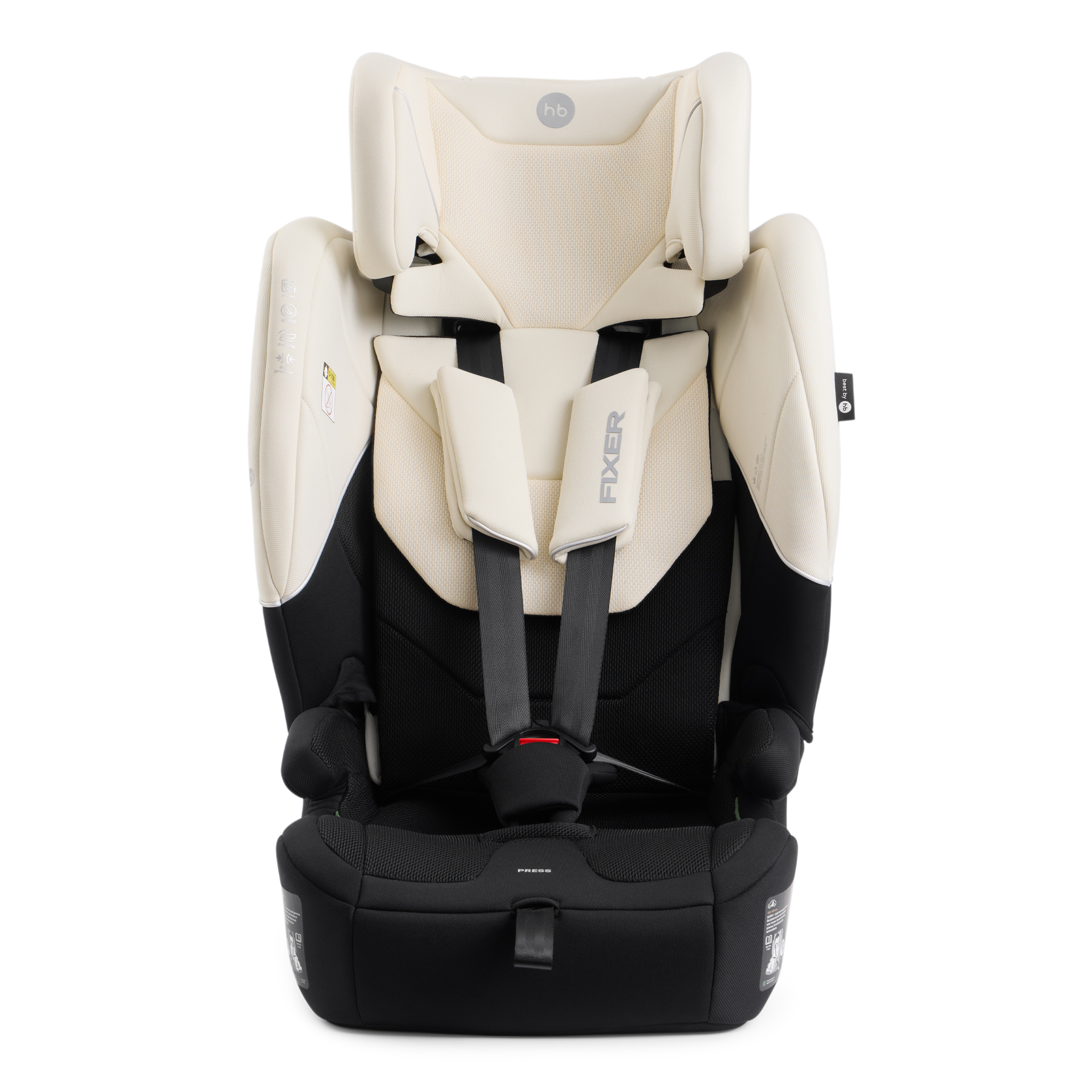 Автокресло Happy Baby Fixer Isofix 1/2/3 (9-36 кг) бежевый - фото 14