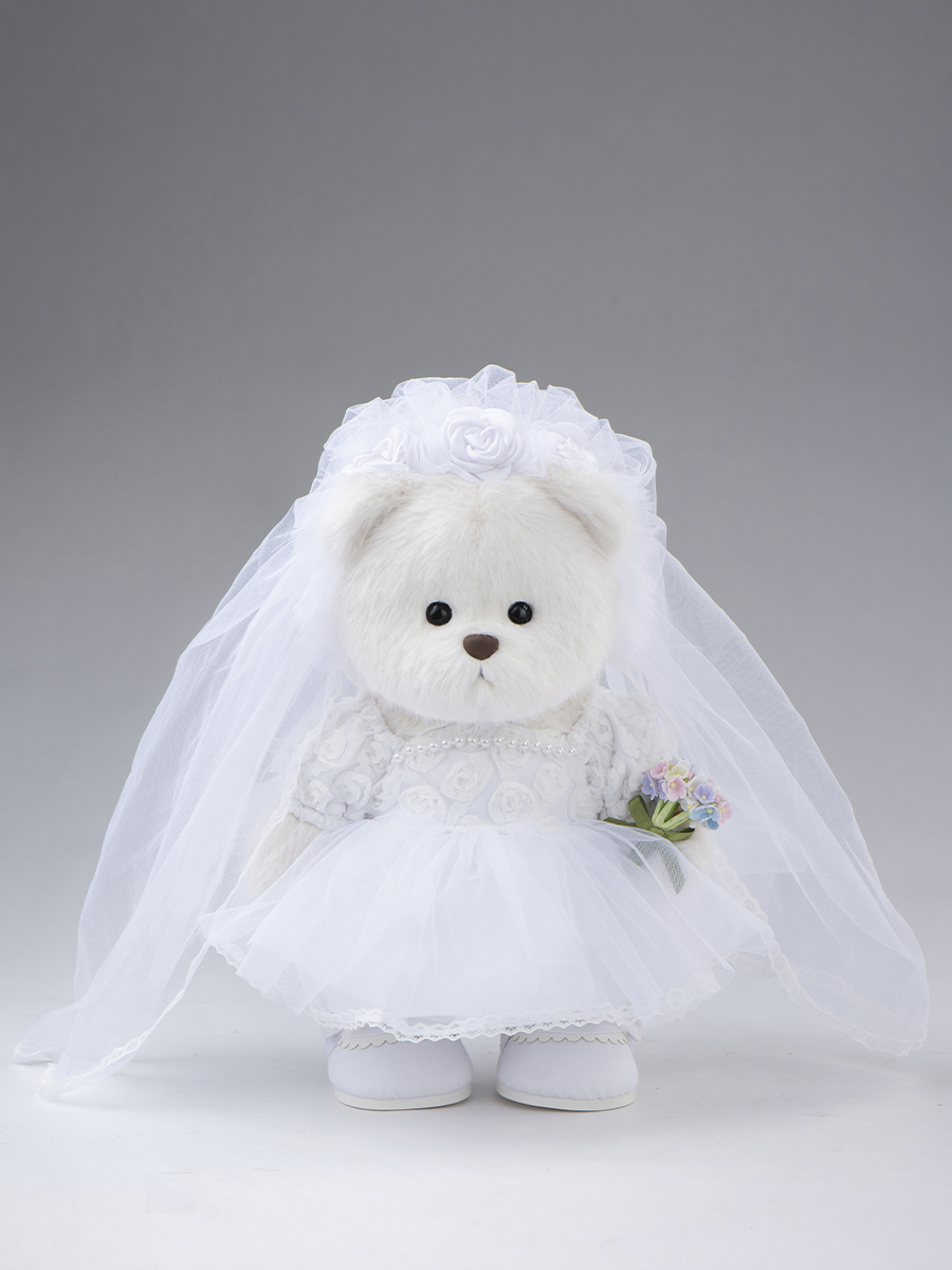 Мягкая игрушка TeddyTales Медведь в Платье Невесты M - фото 1