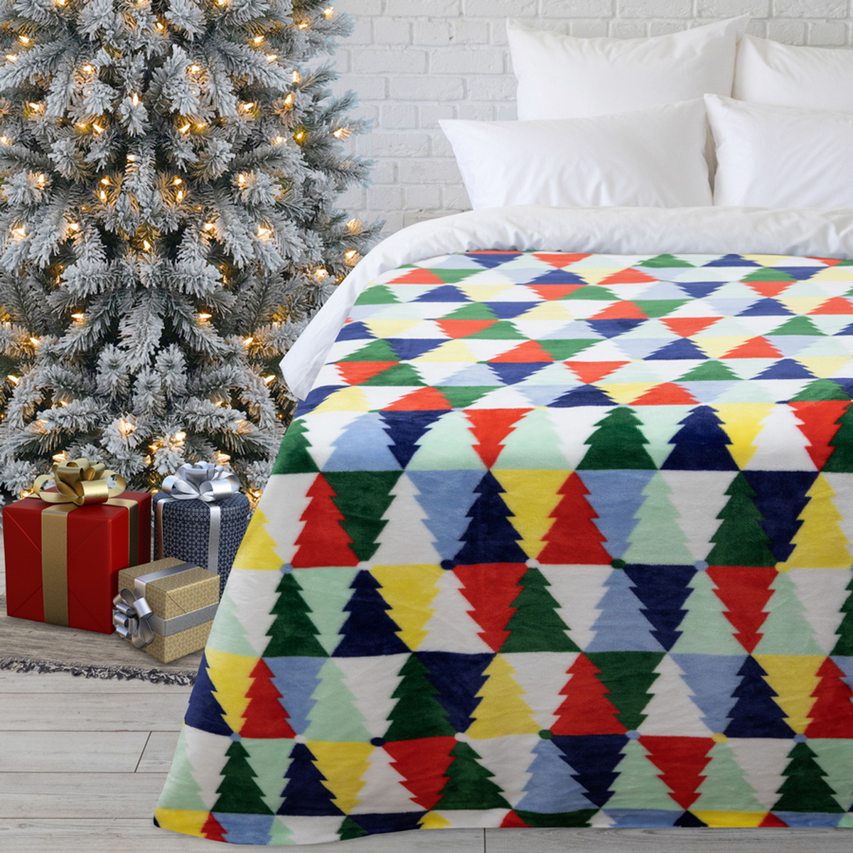 Покрывало Happy Family Елочная Мозаика 150 x 200 см велсофт - фото 1