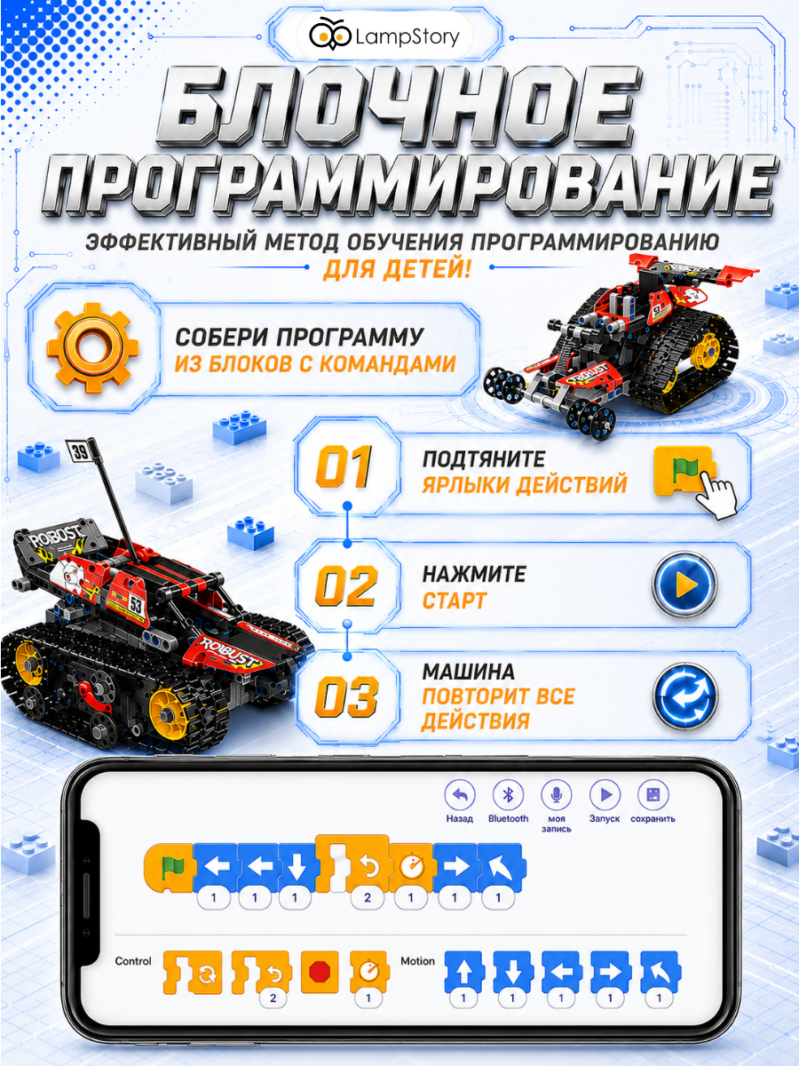 Конструктор LampStory Конструктор 5 в 1 с пультом электронный 401 дет. - фото 5