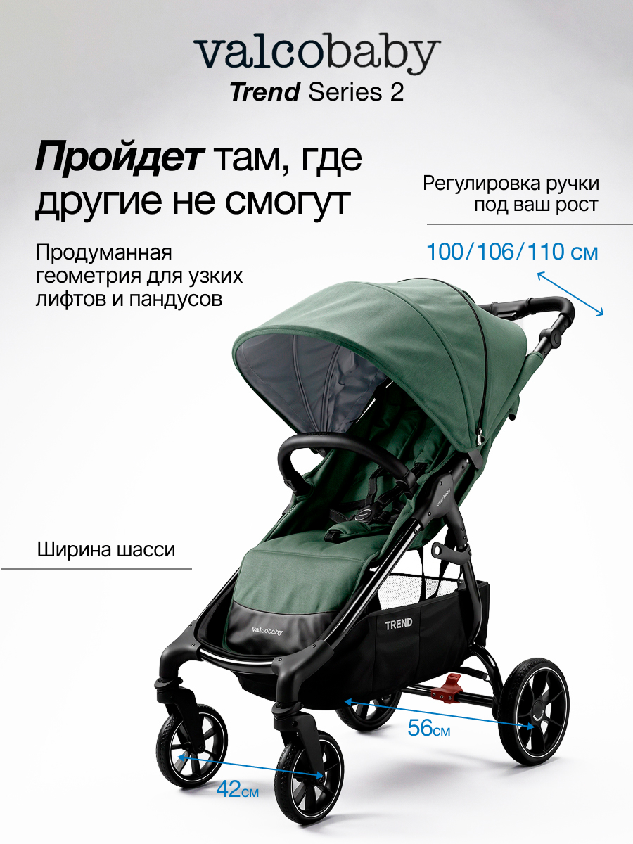 Коляска прогулочная Valco baby Trend серия 2 зеленый - фото 10