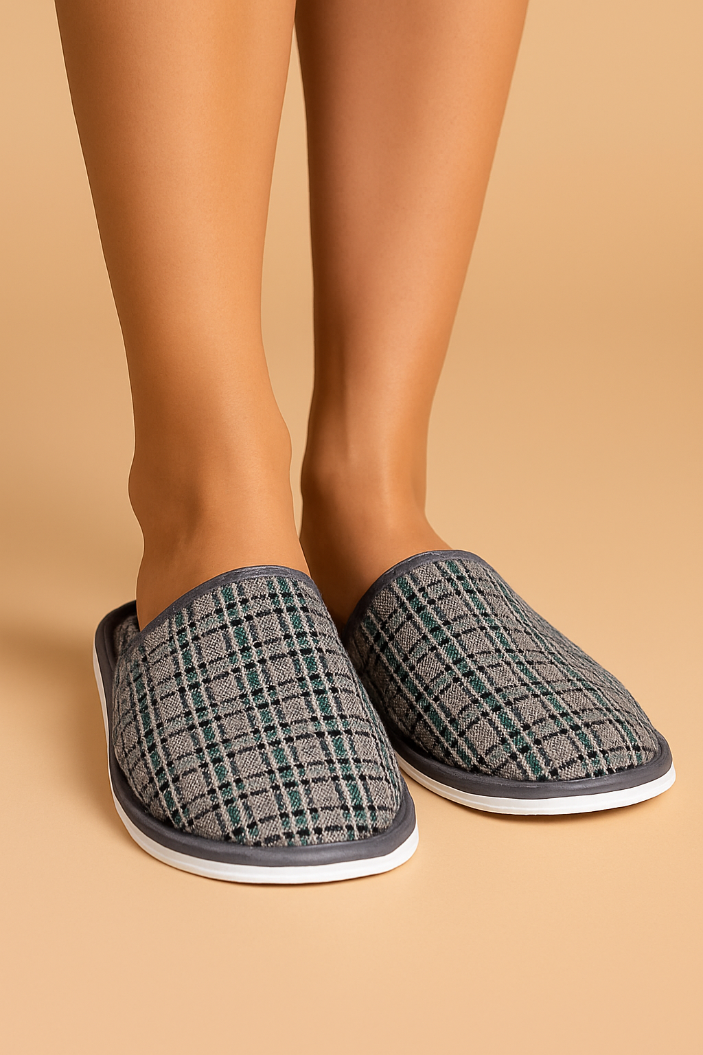 Тапочки IVShoes С-6ЖТП-МР/серый/клетка - фото 5