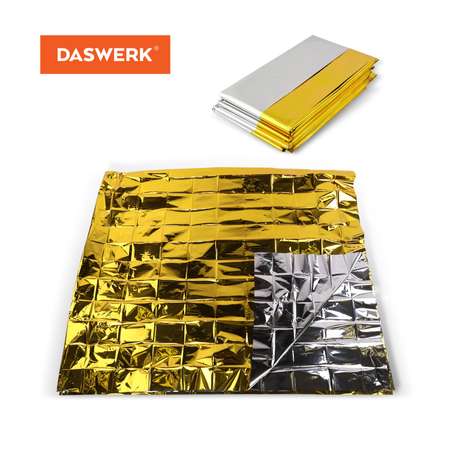Термоодеяло DASWERK изотермическое спасательное для путешествий рыбалки 160х210 см