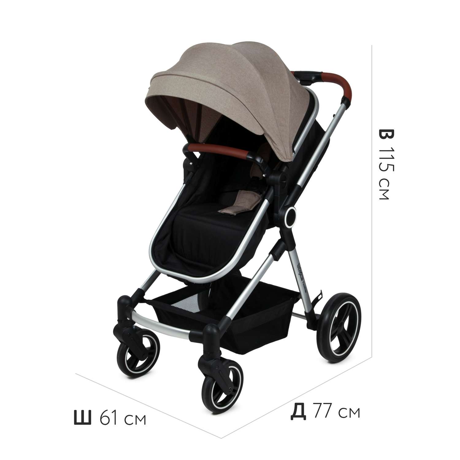 Коляска трансформер Babyton FlexiRide Black-Beige - фото 7