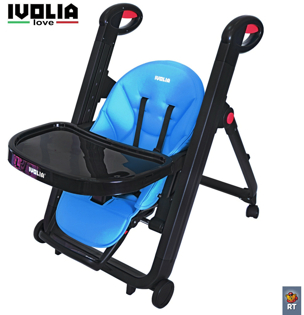 Стульчик для кормления Ivolia LOVE 02 4 колеса blue трансформер - фото 6