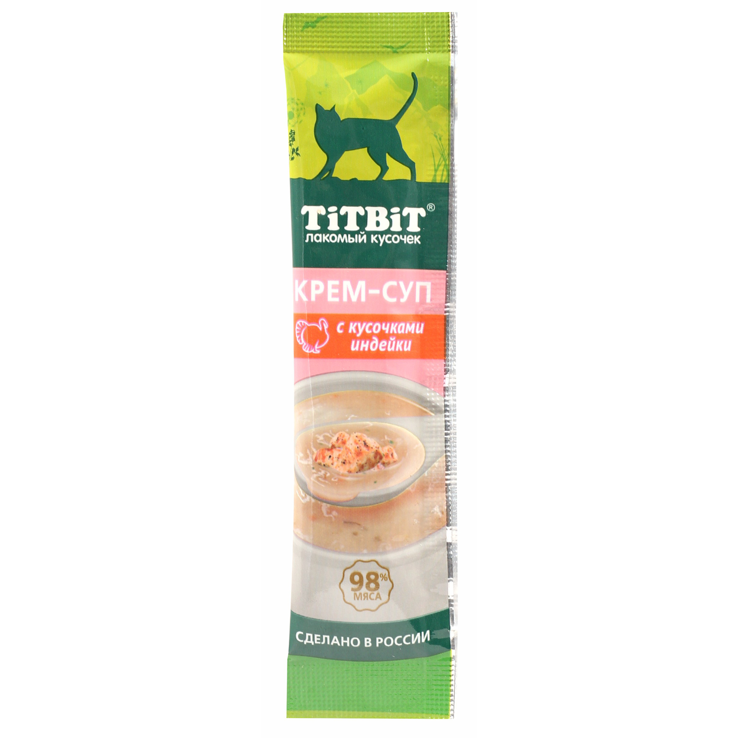 Лакомство для кошек Titbit 10г с кусочками индейки крем-суп - фото 1