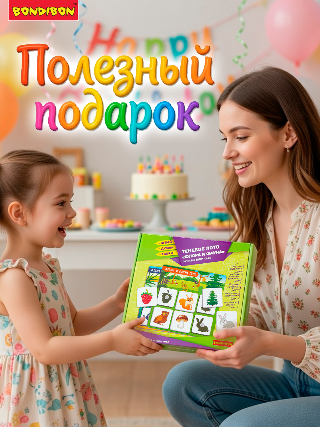 Теневое Лото на липучках BONDIBON Флора и Фауна серия Играй Думай Твори - фото 9